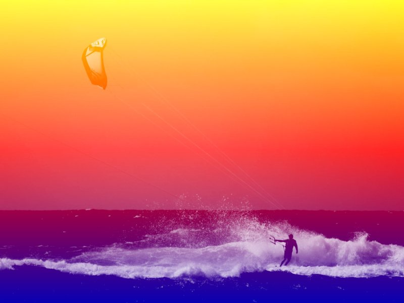 Kitesurfer at Mokuleia Beach Park, 5.9.15